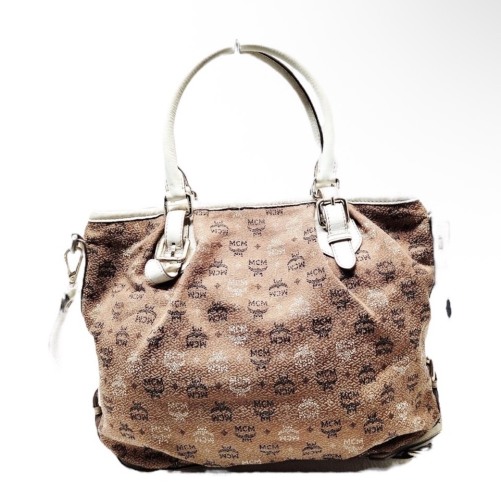 MCM Tan and Cream Tote Bag unique crafted design - Picture 2 of 7